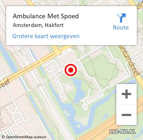 Locatie op kaart van de 112 melding: Ambulance Met Spoed Naar Amsterdam, Hakfort op 3 augustus 2024 02:18