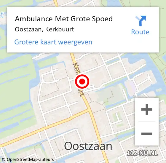 Locatie op kaart van de 112 melding: Ambulance Met Grote Spoed Naar Oostzaan, Kerkbuurt op 3 augustus 2024 02:22