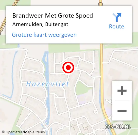 Locatie op kaart van de 112 melding: Brandweer Met Grote Spoed Naar Arnemuiden, Bultengat op 3 augustus 2024 03:33