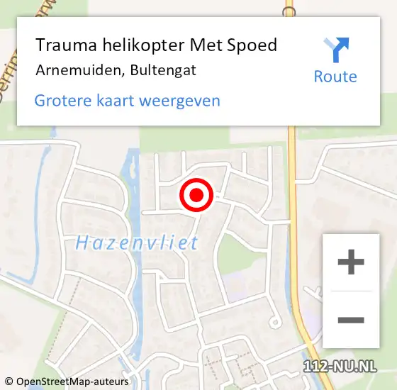 Locatie op kaart van de 112 melding: Trauma helikopter Met Spoed Naar Arnemuiden, Bultengat op 3 augustus 2024 03:47