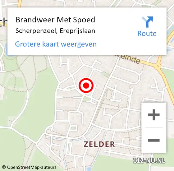 Locatie op kaart van de 112 melding: Brandweer Met Spoed Naar Scherpenzeel, Ereprijslaan op 3 augustus 2024 04:24