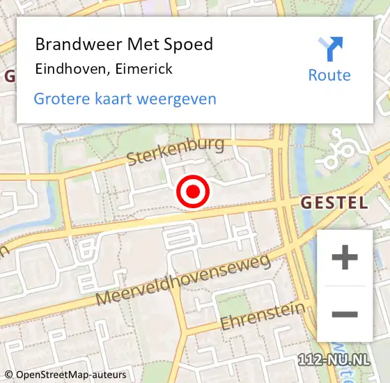 Locatie op kaart van de 112 melding: Brandweer Met Spoed Naar Eindhoven, Eimerick op 3 augustus 2024 04:57