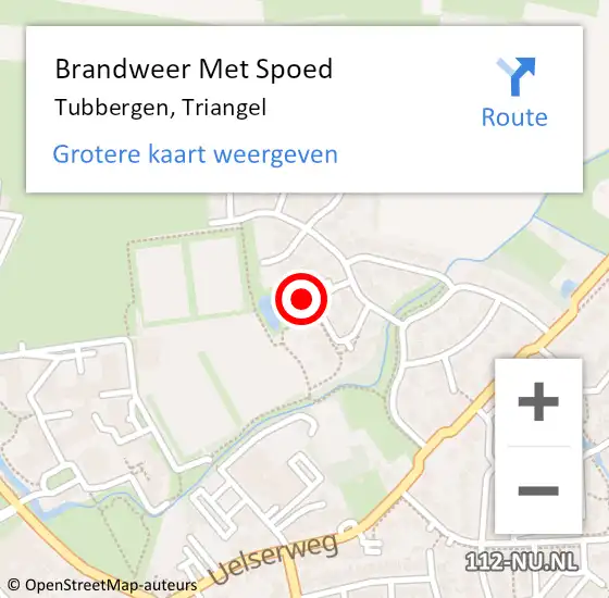 Locatie op kaart van de 112 melding: Brandweer Met Spoed Naar Tubbergen, Triangel op 3 augustus 2024 07:31