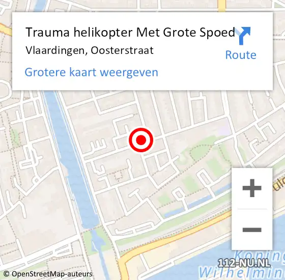 Locatie op kaart van de 112 melding: Trauma helikopter Met Grote Spoed Naar Vlaardingen, Oosterstraat op 3 augustus 2024 07:57