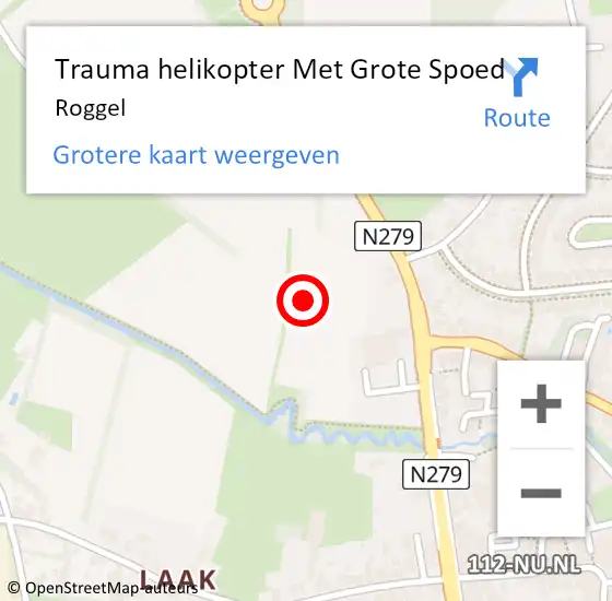 Locatie op kaart van de 112 melding: Trauma helikopter Met Grote Spoed Naar Roggel op 3 augustus 2024 08:35