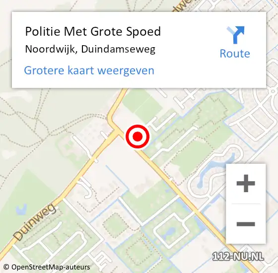 Locatie op kaart van de 112 melding: Politie Met Grote Spoed Naar Noordwijk, Duindamseweg op 3 augustus 2024 08:54