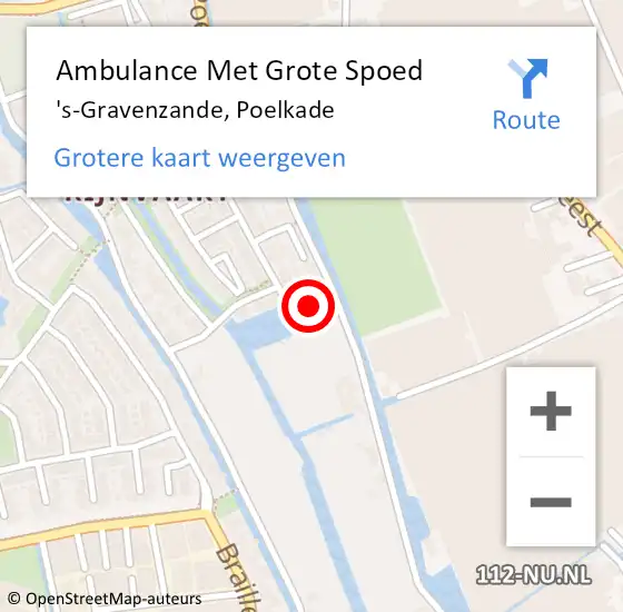 Locatie op kaart van de 112 melding: Ambulance Met Grote Spoed Naar 's-Gravenzande, Poelkade op 3 augustus 2024 08:57