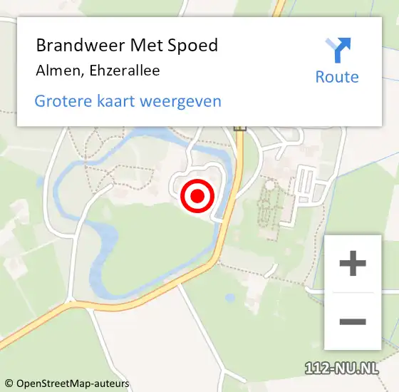 Locatie op kaart van de 112 melding: Brandweer Met Spoed Naar Almen, Ehzerallee op 3 augustus 2024 09:15