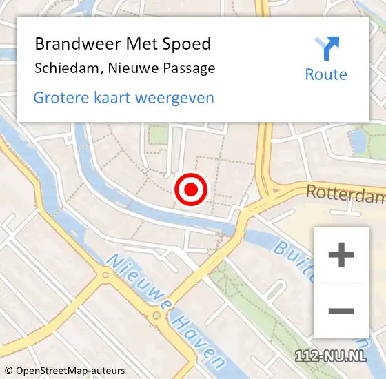 Locatie op kaart van de 112 melding: Brandweer Met Spoed Naar Schiedam, Nieuwe Passage op 3 augustus 2024 09:44