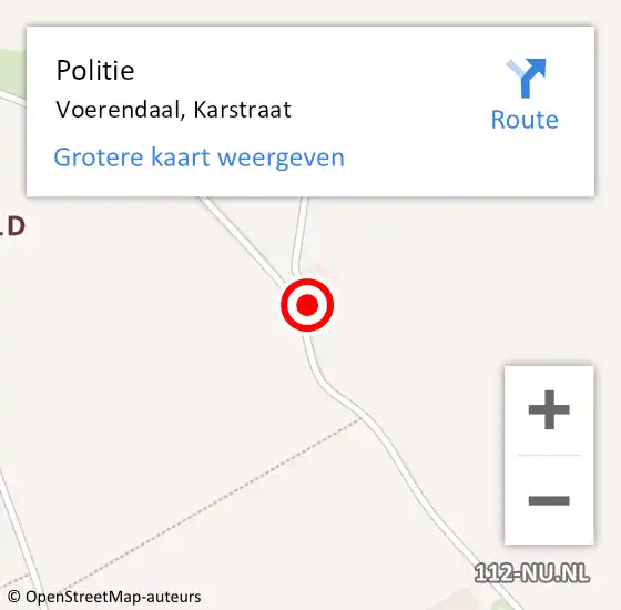 Locatie op kaart van de 112 melding: Politie Voerendaal, Karstraat op 3 augustus 2024 10:26