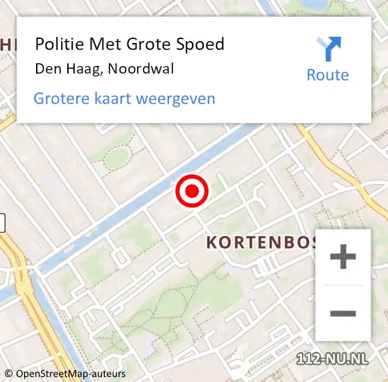 Locatie op kaart van de 112 melding: Politie Met Grote Spoed Naar Den Haag, Noordwal op 3 augustus 2024 11:09