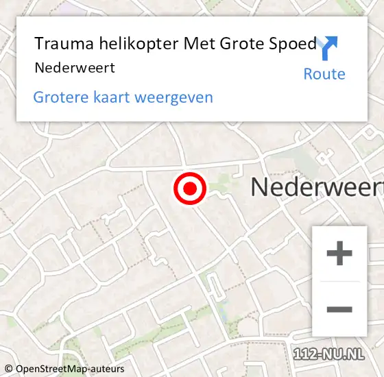 Locatie op kaart van de 112 melding: Trauma helikopter Met Grote Spoed Naar Nederweert op 3 augustus 2024 11:50