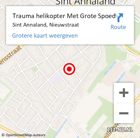 Locatie op kaart van de 112 melding: Trauma helikopter Met Grote Spoed Naar Sint Annaland, Nieuwstraat op 3 augustus 2024 12:04