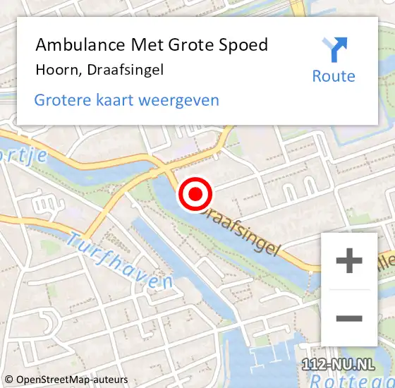 Locatie op kaart van de 112 melding: Ambulance Met Grote Spoed Naar Hoorn, Draafsingel op 3 augustus 2024 12:06