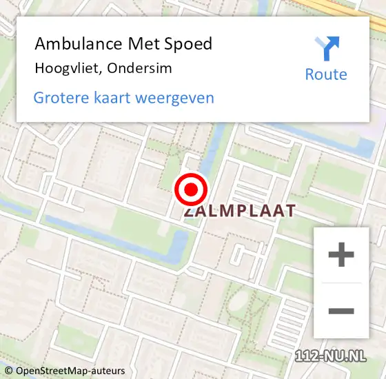 Locatie op kaart van de 112 melding: Ambulance Met Spoed Naar Hoogvliet, Ondersim op 3 augustus 2024 12:07