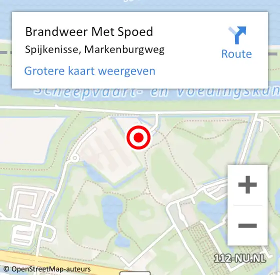 Locatie op kaart van de 112 melding: Brandweer Met Spoed Naar Spijkenisse, Markenburgweg op 3 augustus 2024 12:14