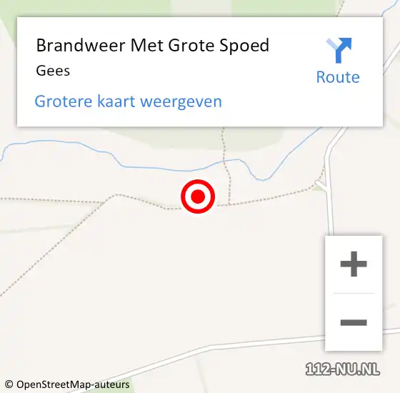 Locatie op kaart van de 112 melding: Brandweer Met Grote Spoed Naar Gees op 3 augustus 2024 12:29