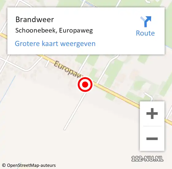 Locatie op kaart van de 112 melding: Brandweer Schoonebeek, Europaweg op 3 augustus 2024 12:34