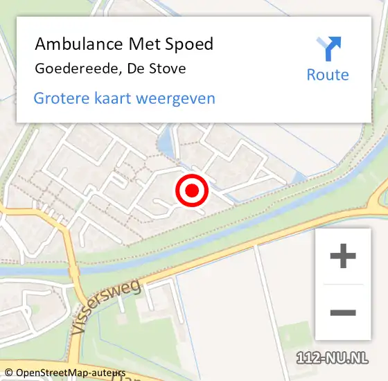 Locatie op kaart van de 112 melding: Ambulance Met Spoed Naar Goedereede, De Stove op 3 augustus 2024 12:41