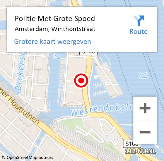 Locatie op kaart van de 112 melding: Politie Met Grote Spoed Naar Amsterdam, Winthontstraat op 3 augustus 2024 12:52