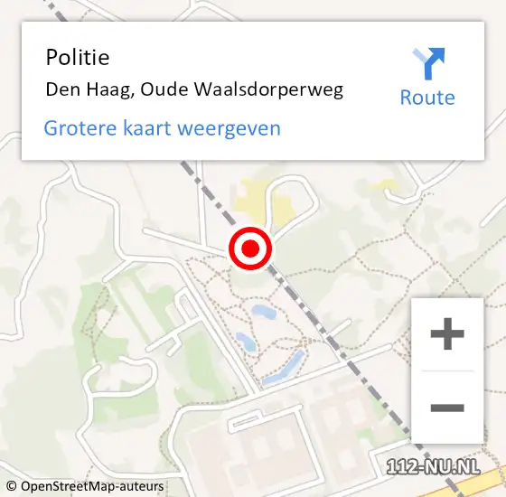 Locatie op kaart van de 112 melding: Politie Den Haag, Oude Waalsdorperweg op 3 augustus 2024 13:46