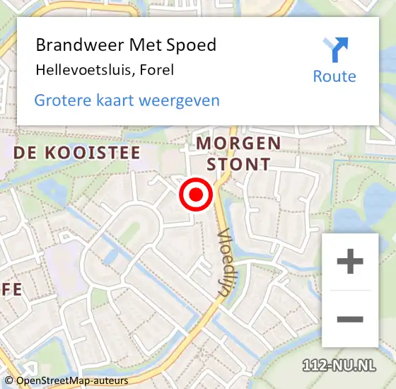 Locatie op kaart van de 112 melding: Brandweer Met Spoed Naar Hellevoetsluis, Forel op 3 augustus 2024 13:49