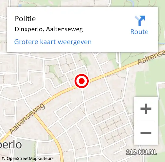 Locatie op kaart van de 112 melding: Politie Dinxperlo, Aaltenseweg op 3 augustus 2024 13:59