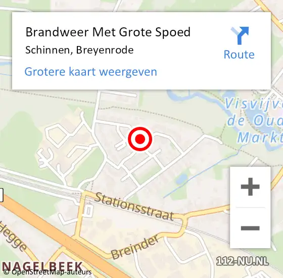 Locatie op kaart van de 112 melding: Brandweer Met Grote Spoed Naar Schinnen, Breyenrode op 3 augustus 2024 14:24