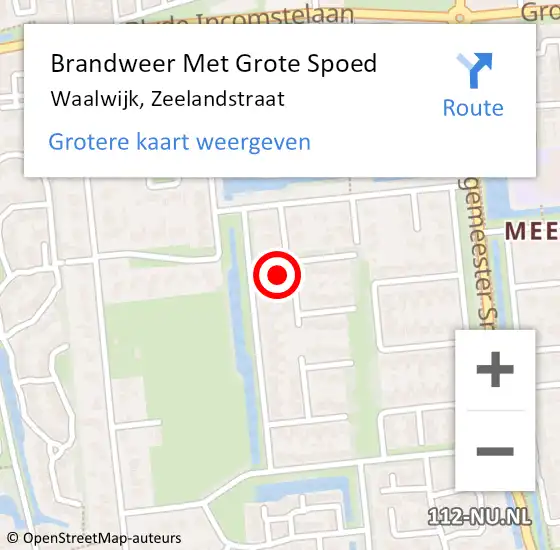 Locatie op kaart van de 112 melding: Brandweer Met Grote Spoed Naar Waalwijk, Zeelandstraat op 3 augustus 2024 14:49