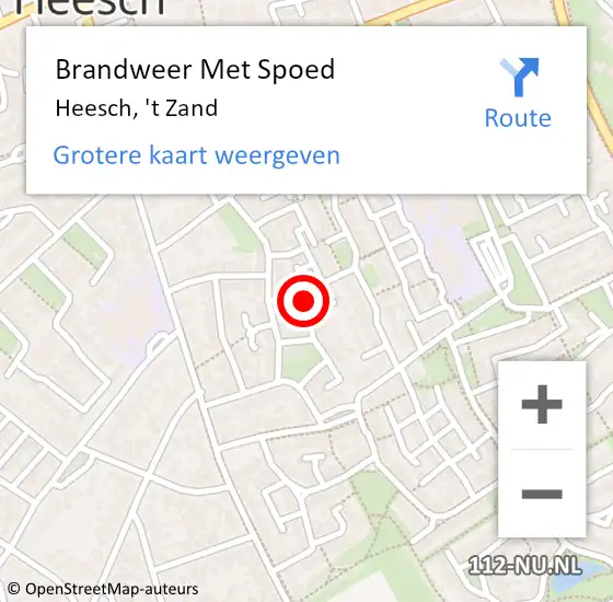 Locatie op kaart van de 112 melding: Brandweer Met Spoed Naar Heesch, 't Zand op 3 augustus 2024 14:54