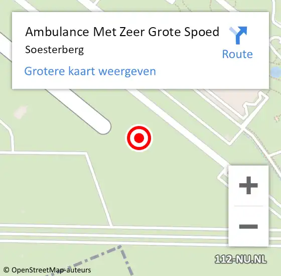 Locatie op kaart van de 112 melding: Ambulance Met Zeer Grote Spoed Naar Soesterberg op 3 augustus 2024 16:17