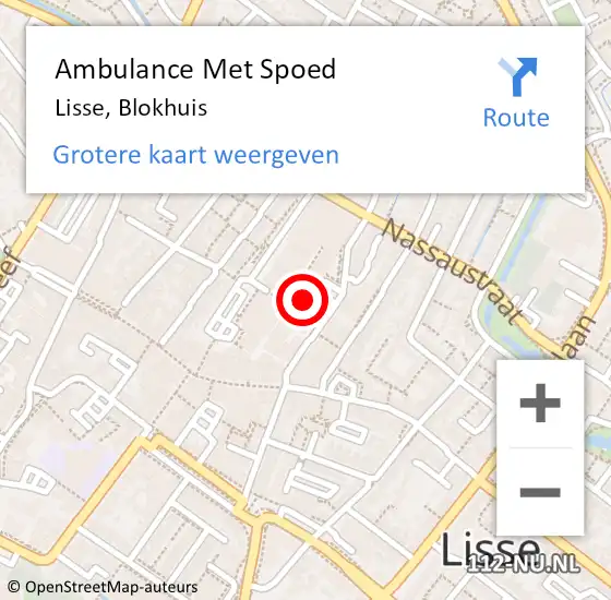 Locatie op kaart van de 112 melding: Ambulance Met Spoed Naar Lisse, Blokhuis op 3 augustus 2024 16:57