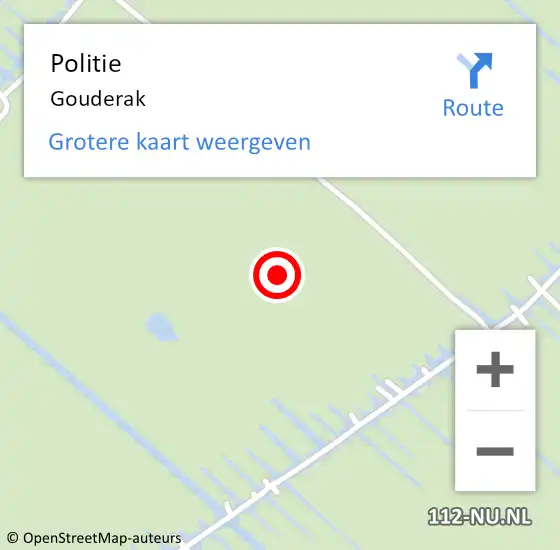 Locatie op kaart van de 112 melding: Politie Gouderak op 3 augustus 2024 17:11