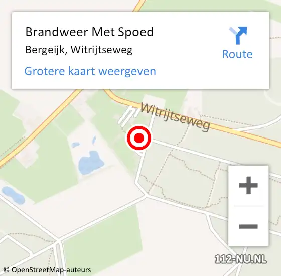 Locatie op kaart van de 112 melding: Brandweer Met Spoed Naar Bergeijk, Witrijtseweg op 3 augustus 2024 17:39