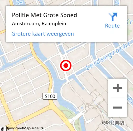 Locatie op kaart van de 112 melding: Politie Met Grote Spoed Naar Amsterdam, Raamplein op 3 augustus 2024 18:02