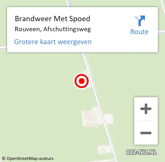 Locatie op kaart van de 112 melding: Brandweer Met Spoed Naar Rouveen, Afschuttingsweg op 3 augustus 2024 18:13