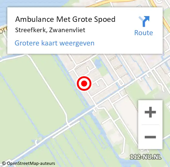 Locatie op kaart van de 112 melding: Ambulance Met Grote Spoed Naar Streefkerk, Zwanenvliet op 3 augustus 2024 18:28