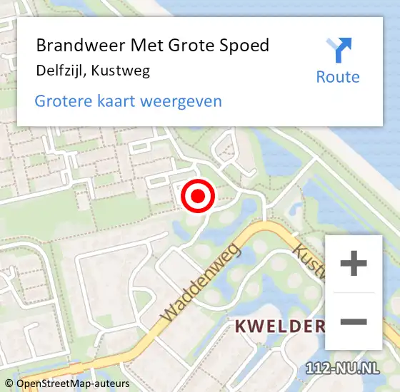 Locatie op kaart van de 112 melding: Brandweer Met Grote Spoed Naar Delfzijl, Kustweg op 3 augustus 2024 18:54