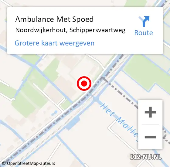 Locatie op kaart van de 112 melding: Ambulance Met Spoed Naar Noordwijkerhout, Schippersvaartweg op 3 augustus 2024 19:03