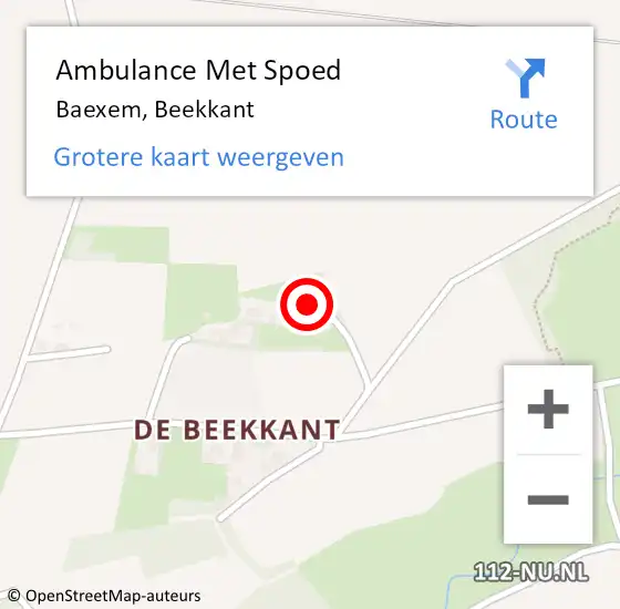 Locatie op kaart van de 112 melding: Ambulance Met Spoed Naar Baexem, Beekkant op 3 augustus 2024 19:12