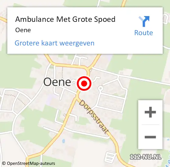 Locatie op kaart van de 112 melding: Ambulance Met Grote Spoed Naar Oene op 3 augustus 2024 19:15