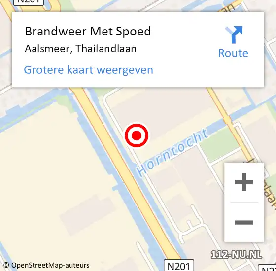 Locatie op kaart van de 112 melding: Brandweer Met Spoed Naar Aalsmeer, Thailandlaan op 3 augustus 2024 19:32