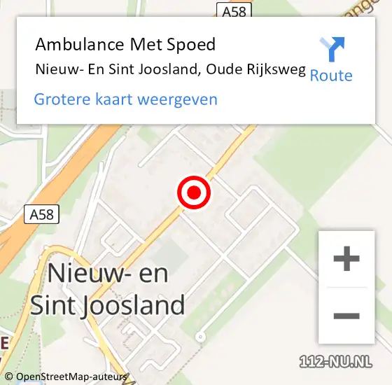 Locatie op kaart van de 112 melding: Ambulance Met Spoed Naar Nieuw- En Sint Joosland, Oude Rijksweg op 15 oktober 2014 10:04