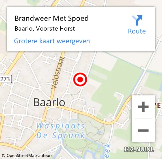 Locatie op kaart van de 112 melding: Brandweer Met Spoed Naar Baarlo, Voorste Horst op 3 augustus 2024 20:33