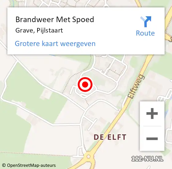 Locatie op kaart van de 112 melding: Brandweer Met Spoed Naar Grave, Pijlstaart op 3 augustus 2024 22:42