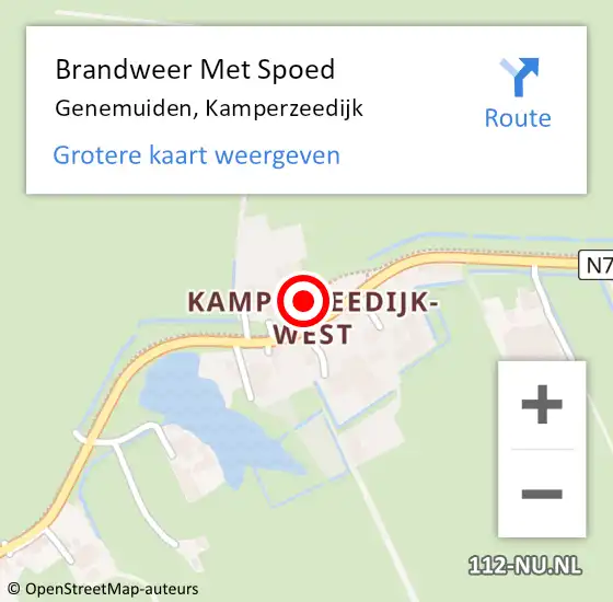 Locatie op kaart van de 112 melding: Brandweer Met Spoed Naar Genemuiden, Kamperzeedijk op 3 augustus 2024 23:15