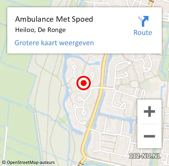 Locatie op kaart van de 112 melding: Ambulance Met Spoed Naar Heiloo, De Ronge op 3 augustus 2024 23:24