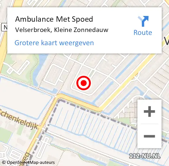 Locatie op kaart van de 112 melding: Ambulance Met Spoed Naar Velserbroek, Kleine Zonnedauw op 3 augustus 2024 23:54