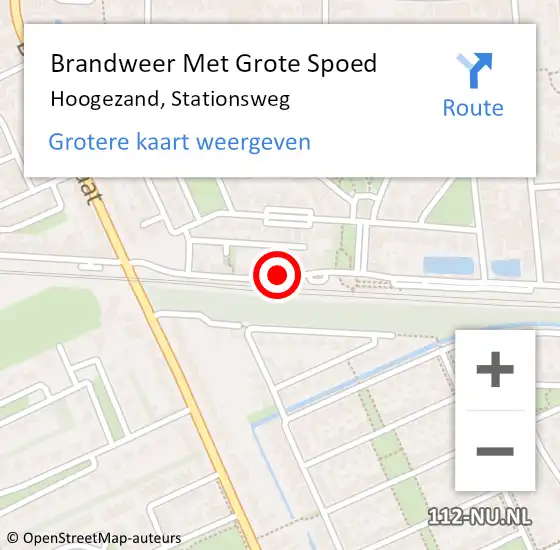 Locatie op kaart van de 112 melding: Brandweer Met Grote Spoed Naar Hoogezand, Stationsweg op 4 augustus 2024 00:22