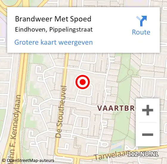 Locatie op kaart van de 112 melding: Brandweer Met Spoed Naar Eindhoven, Pippelingstraat op 4 augustus 2024 01:14